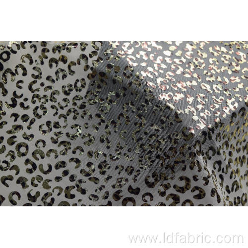 100% Polyester Leopard Pattern Mesh Fabric